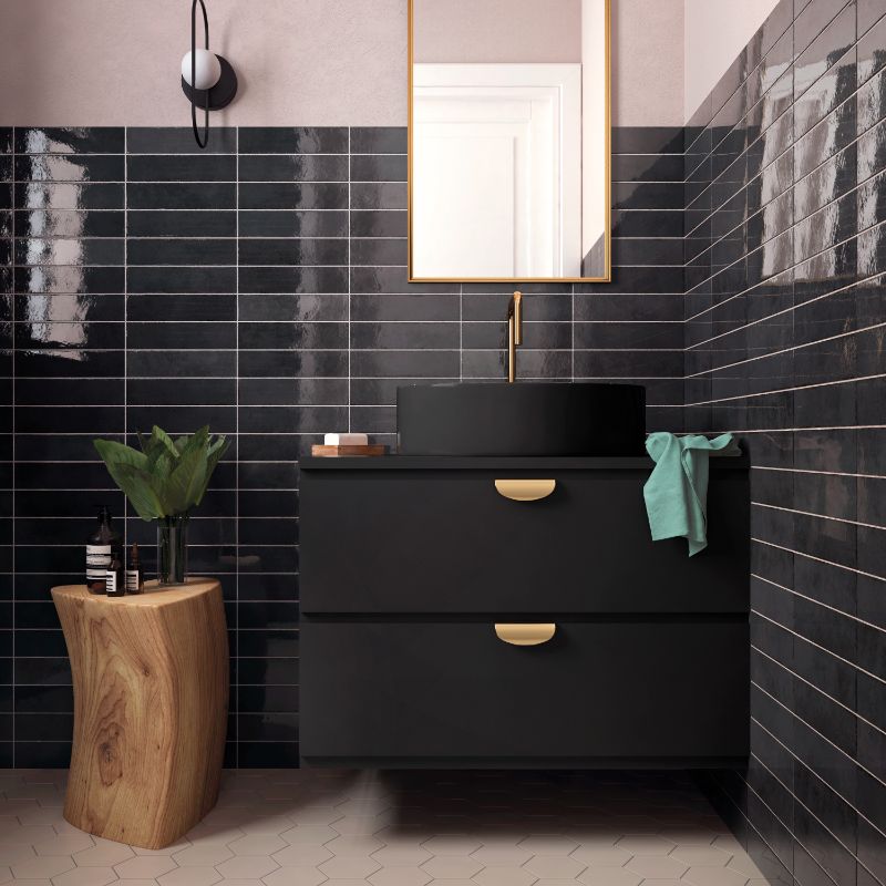 Tribeca Basalt Gloss Subway 60x246mm