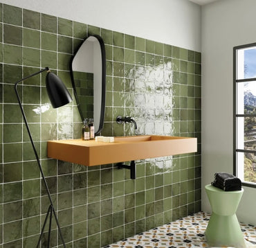 La Riviera Botanical Green Gloss 132x132mm