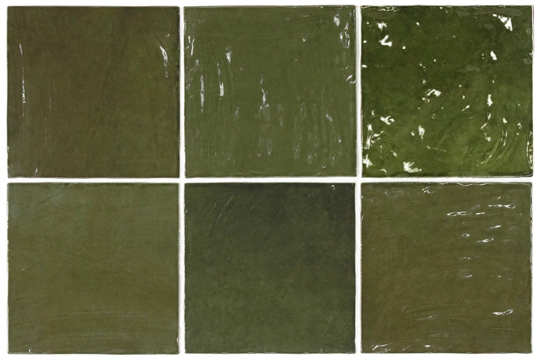 La Riviera Botanical Green Gloss 132x132mm
